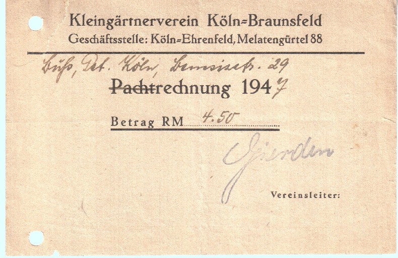 Pachtrechnung 1947